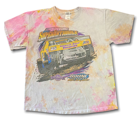 Vintage Tie-dyed Speedway Racing Tee - (M-L)